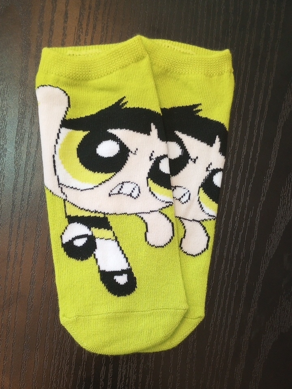 Powerpuff Girls Buttercup Lime Green Ankle Socks Size 4-10